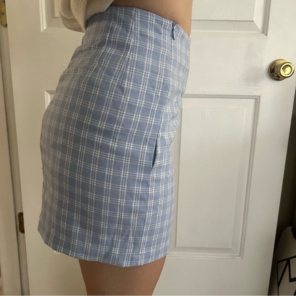 Blue plaid John galt skirt - Picture 2 of 6